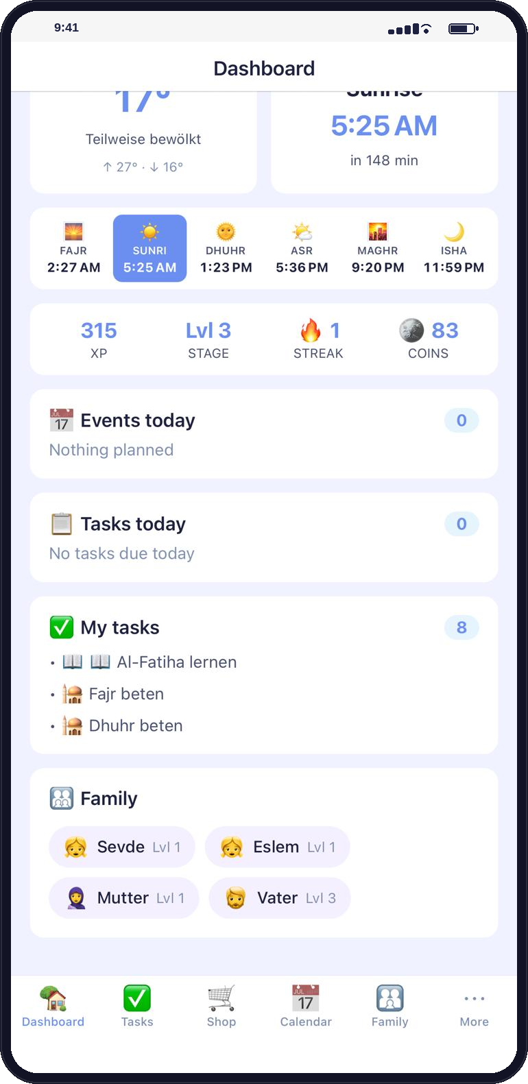 Familien-Dashboard